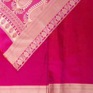 Banarasi Border Pure Silk Dual Shade (Fuschia Pink)